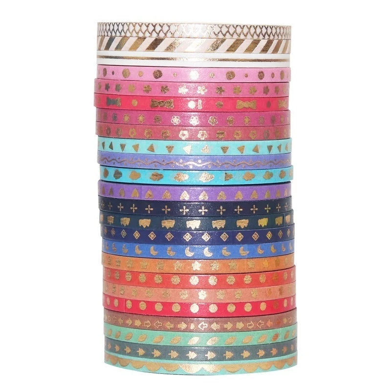 24 rolls Glitter Pattern Washi Tape Adhesive Sticker Hand Diary Stickers Masking Tape Decorative Christmas DIY Crafts