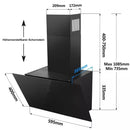 Dunstabzugshaube 60cm Umluft Touch-Display Glas A++ LEDs YYWH0460