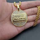 Stainless Steel Last Supper Pendant Gold Color Iced Out Bling Zircon Round Necklace For Men Father's Day Gift Hip Hop Jewelry