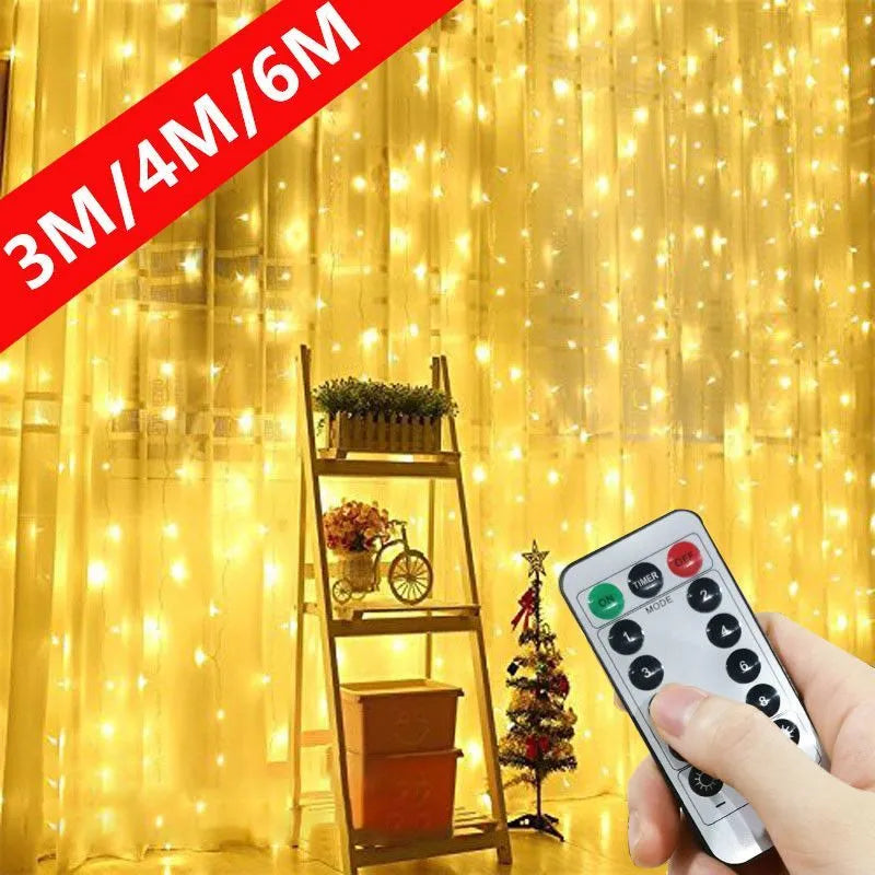3m/4m/6m USB Festoon String Light Fairy Garland Curtain Light Christmas Light Christmas Decor For Home Decorative New Year Lamp