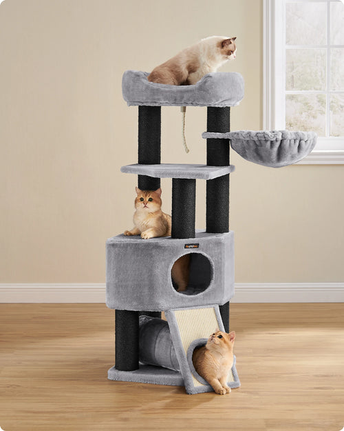 FEANDREA scratching post larger 141cm thick column stable tilt guard cat tree