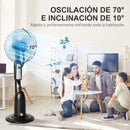 Homcom Misting Fan 90W Silent Oscillating 3 Speed Ø44.5X120Cm