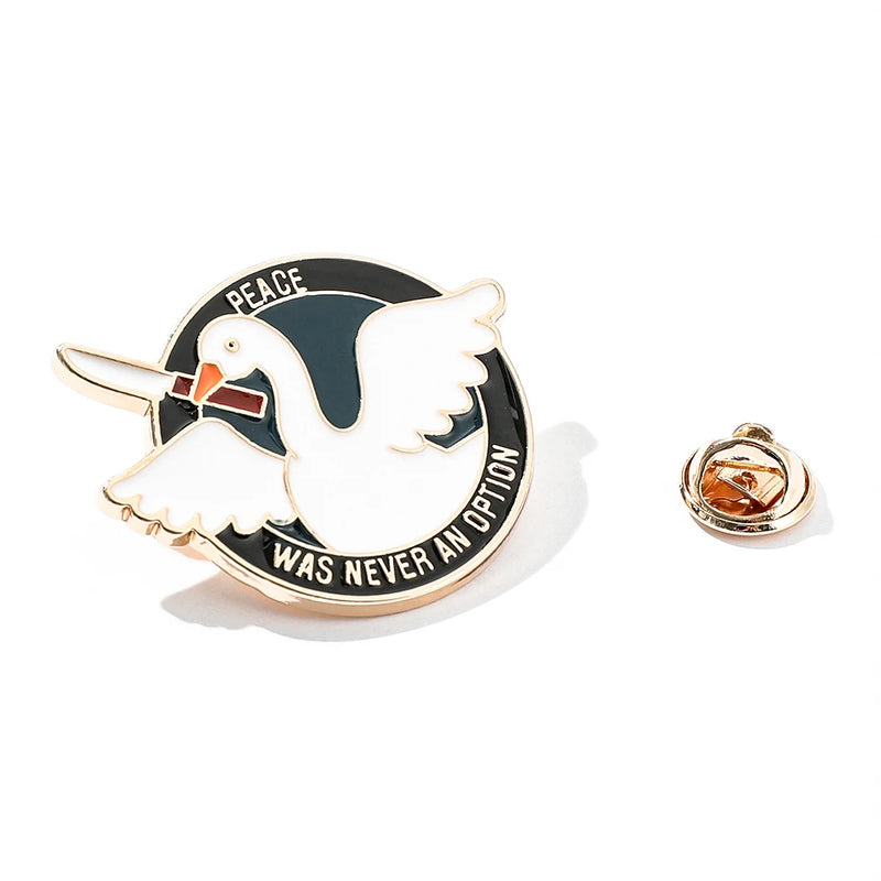 Goose Do Crimes Brooch Animal Enamel Pins Peace Option Metal Round Badge Backpack Lapel Pin Fashion Jewelry Gift