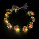 Wedding Party Crown Flower Headband LED Light Wreath Garland Decoration Women Girl Birthday Favor Luminous Hair Garland Hairband