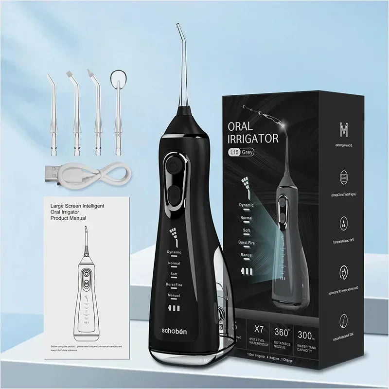 Oral Rinser Ipx7 Waterproof Rechargeable Dental Flosser 5 Modes Dental Water Jet Powerful Continuous Water Flosser Water Flosser