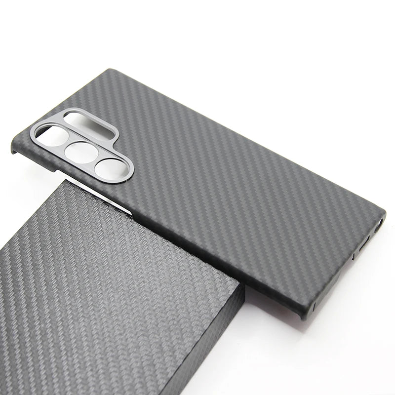 Case for Samsung Galaxy S23 S24 Ultra Magsafe Strength Magnetic Ring Real Carbon Fiber Aramid Mobile Phone Protective Cover