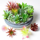 12 künstliche Sukkulenten, grün, künstliche Sukkulenten, Hausgarten, kleines Bonsai-Dekor, Blumen, Desktop-Tisch, künstliche Pflanzen