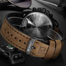 CURREN Top Luxury Brand Men's Military Waterproof Leather Sport Quartz Watches Chronograph Date Fashion Casual Men's Clock 8314