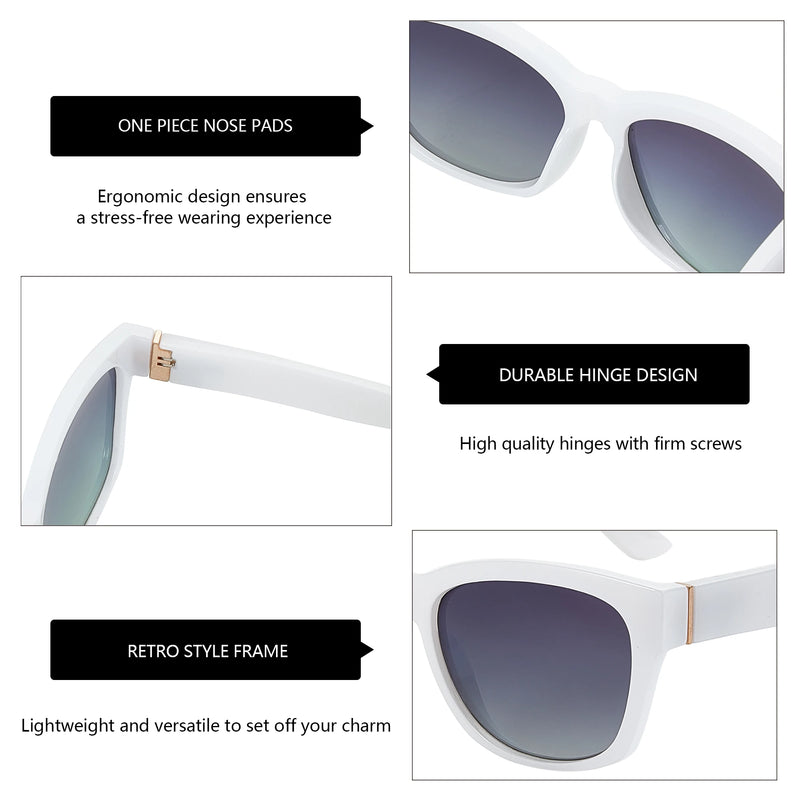 ZENOTTIC Cat Eye Sunglasses Women Polarized - Vintage Square Shades UV Protection Retro Oversized Sun Glasses for Driving