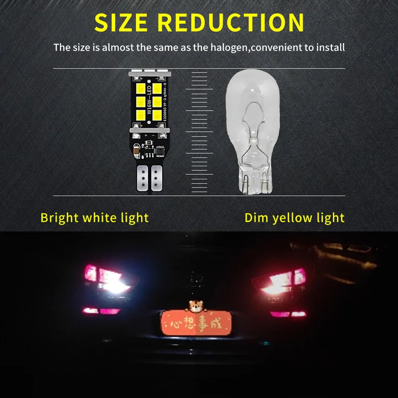 2x W16W LED CANBUS T15 Car Backup Reverse Lights for Honda Accord Civic 4D CRV fit Pilot Stream Insight NO OBC ERROR Tail Lamp