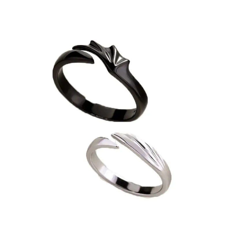 Hot Selling Fashion Creative Angel and Devil Female Wing Party Gift Metal Finger Ring Couple Ring Open Ring Fashion Jewelry