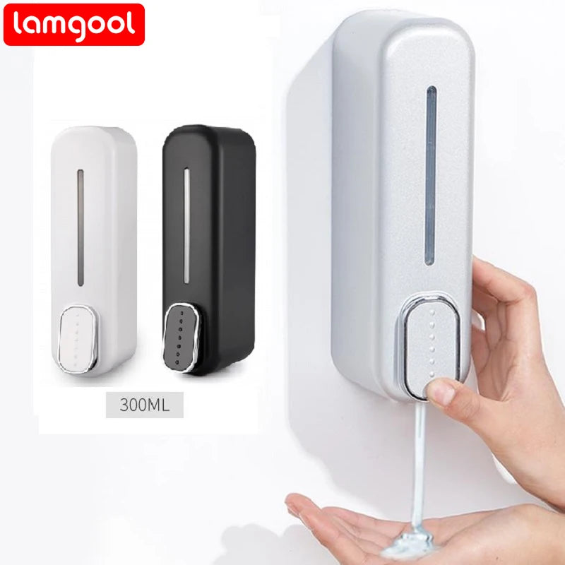 Lamgool 300Ml Wall Mount Soap Dispenser Manual Shampoo Shower Gel Dispenser Lotion Container Liquid Hand Soap Dispenser