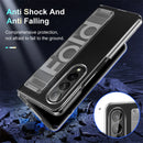 Luxury Silicone Elastic Wrist Strap Folding Case For Samsung Galaxy Z Fold 5 4 3 5G Ultra Thin Matte Clear Shockproof Hard Cover