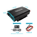 Renogy 1000W Pure Sine Wave Inverter 12V DC to 120V AC Converter for Home, RV, Truck