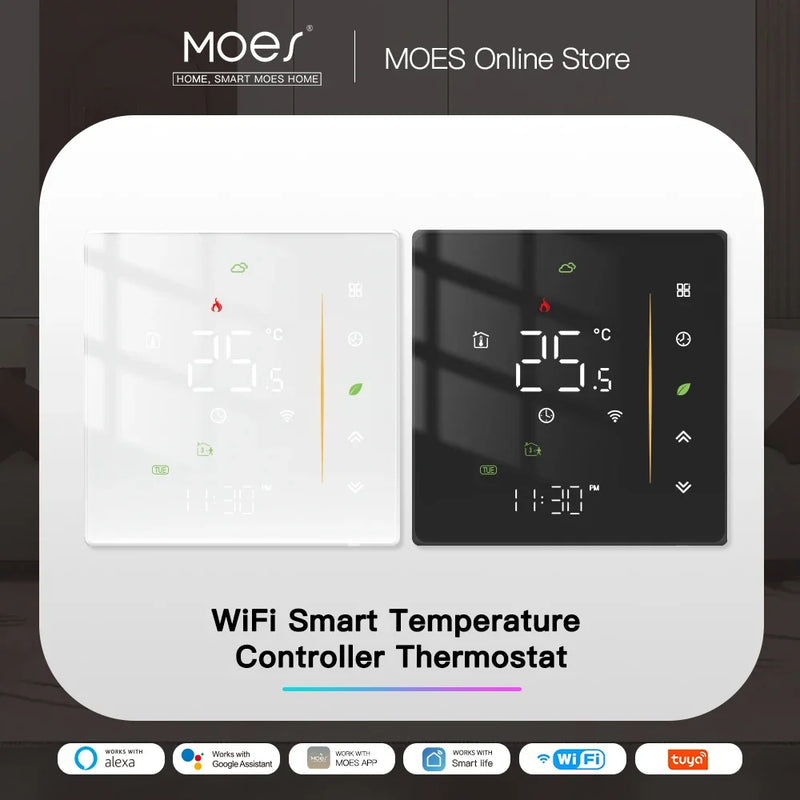 Thermostat WiFi Wireless Room Temperature Controller of Water/Electric Floor Heating Gas Boiler Humidity Tuya Work with Alexa