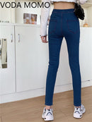 streetwear high waist women's fashion jeans woman girls women pencil pants trousers female jean denim skinny mom jeans