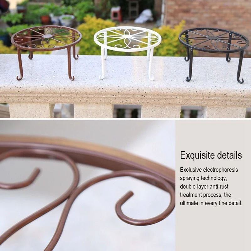 Single Metal Pot Plant Holder Balcony Outdoor Flower Pot Decorative Bracket Green Orchid Pot Plant Iron Flower Stand