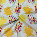 Graceful Pink Green Stripe Fruit  Series Apple Banana Printed Cotton Fabric 50x160cm For DIY Sewing Bedding Quilting Cloth Decor