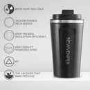 Stainless Steel Vacuum Insulated Travel Coffee Mug, Led Temperature Display Insulated Tumbler, Leak Proof with Lid 510ML