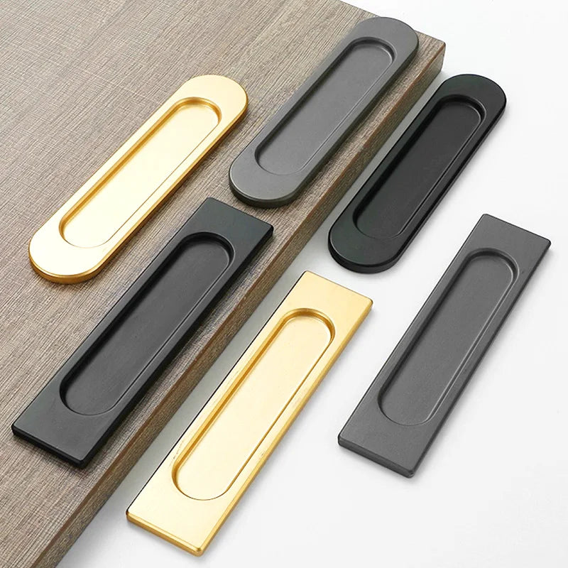 Punch Free Sliding Door Handle Aluminum Alloy Self-Adhesive Window Kitchen Door Knob Wardrobe Pulls Furniture Hardware Handle