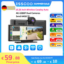 ESSGOO 10,26" Kabelloses CarPlay & Android Auto Dashcam ADAS 4K DVR Bluetooth Audio AUX GPS Navigation Armaturenbrett-Videorecorder