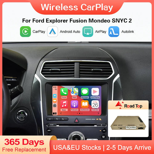 Drahtloses CarPlay für Ford Explorer Fusion Mondeo Sync 2 mit Android Auto Interface Mirror Link AirPlay Car Play Funktionen