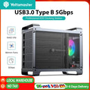 【Free Local Warehouse】Yottamaster 5-Slot RAID External Hard Drive Enclosure 2.5" 3.5" SATA HDD/SSD Enclosure with RGB Silent Fan