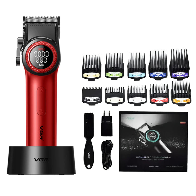 VGR Hair Clipper Professional Hair Trimmer Electric Hair Cutting Machine Cordless Haircut Machine 9000 RPM Clipper for Men V-001