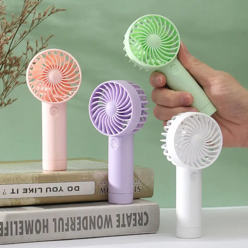 Mini Handheld Small Fan 3 Gears Portable Silent Office Desk Student on Dormitory Charging Outdoor Hand Holding Fan Small