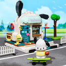 New Keeppley Sanrio Building Blocks Original Kuromi Melody Gemini Cartoon Street View Decoration Model Children's Toys Girl Gift