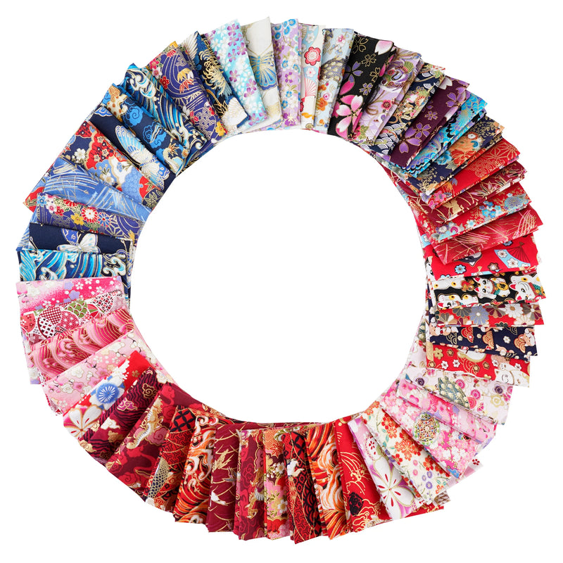 5PCS 25 x 25cm/50 x 50cm Squares Cotton Craft Japanese Fabric Cloths for DIY Bundle Patchwork Quilting Sewing Artcraft