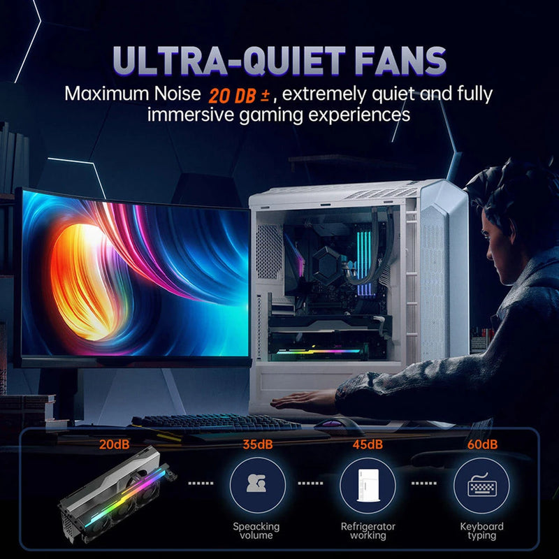 GCC-PRO Graphics Card Radiator Holder PC Cooling Fan 5V 3Pin ARGB Horizontal GPU Video Card Stand 1800RPM Cooling Fan for PC