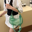 Fashion Half Moon Shoulder Bag For Women 2025 Summer Waterproof PVC Transparent Crossbody Bag 8 Colors Jelly Mobile Phone Purse