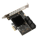 PCIe 1X SATA 3.0 6 Ports Expansion Card PCI-E Controller Card Gen 3 6Gbps ASM1064 Chip Supports 4X 8X 16X For Windows