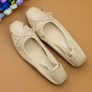 2024 Spring\Autumn Genuine Leather Shoes Woman Flats Work Classi Fashion Bowknot Female Casual Ballet Ladies Shoes Plus Size 44