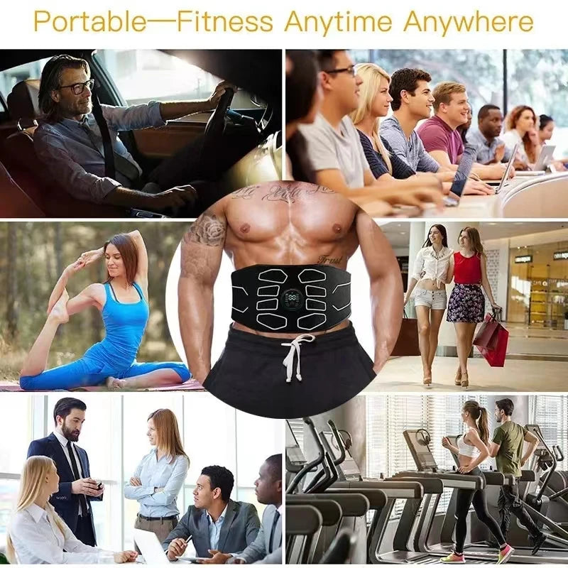 New Muscle Stimulation Belt Electric Abs Stimulator Trainer EMS Abdominal Toning Belts Body Slimming Massage Fitness Massager