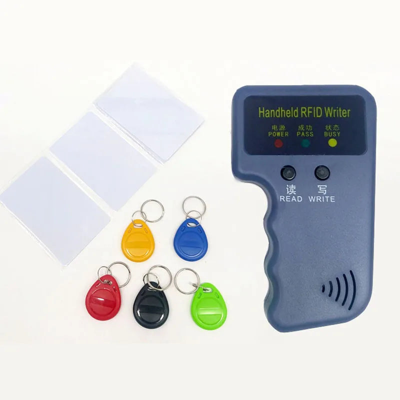 Handheld 125KHz RFID Duplicator Copier Writer Duplicator Programmer Reader EM4305 T5577 Rewritable ID Keyfobs Tags Cards