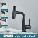 Waterfall Temperature Digital Display Basin Faucet Lift Up Down Stream Sprayer Hot Cold Water Sink Mixer Wash Tap For Bathroom