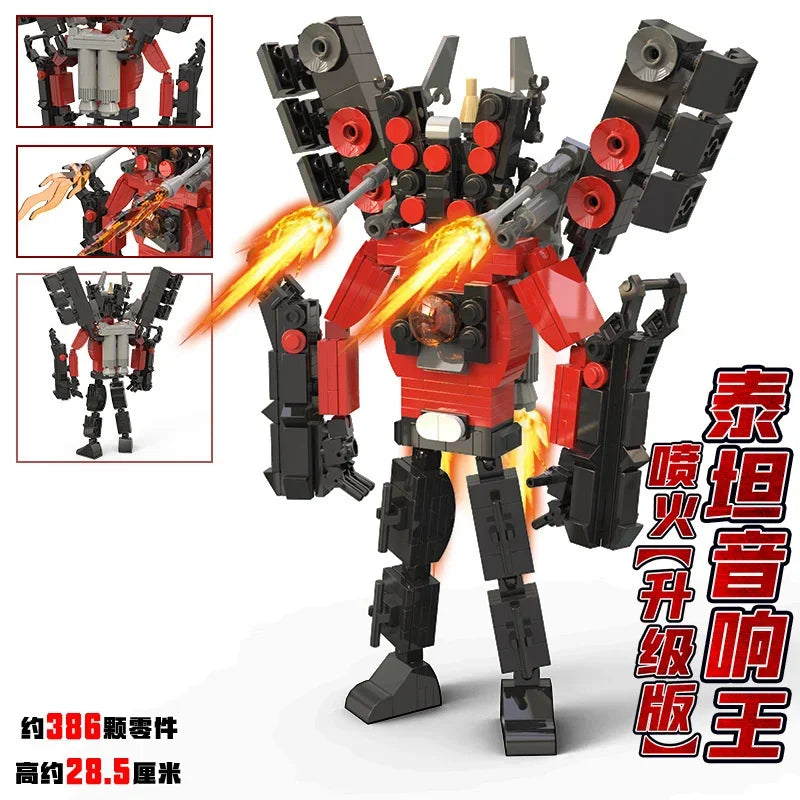 Skibidi Toilet Clock Man Building Blocks Toys Cameraman Speakerman Monitor Titan Tv Man Juguetes Brick Model Toys Gift For Kids