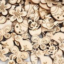 50/100pcs Easter Wooden Crafts Ornament Rabbit Eggs Kids Painting DIY Wood Slice 2025 Spring Easter Party Home Table Decoration