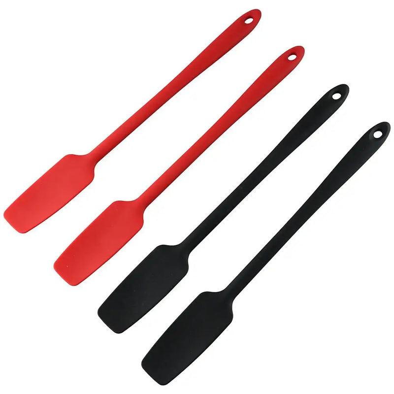 1pcs Long Handle Rubber Spatula Non-Stick Silicone Jar Spatula Stainless Steel Core Heat Resistant Silicone Scraper Baking