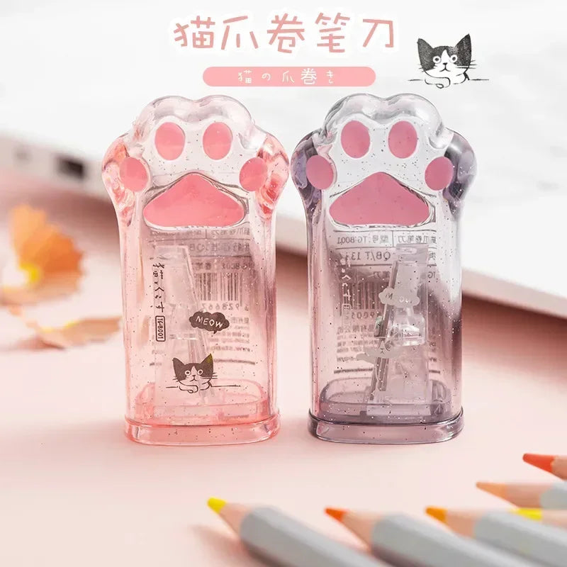 1 Pcs Kawaii Cat Paw Pencil Sharpener Stationery Items Student  Kawaii School Supplies Prize for Kids Gift Kawaii Sharpener