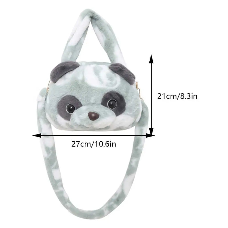 Winter Panda Crossbody Bag for Women Girls Kawaii Plush Shoulder Bag Furry Desinger Handbag Purse Soft Cute Fluffy Messenger Bag