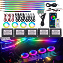 22/18/14 IN 1 RGB Symphony Streamer Car Ambient Lights Interior LED Acrylic Strips Decoration Atmosphere Lamp APP Remote Control