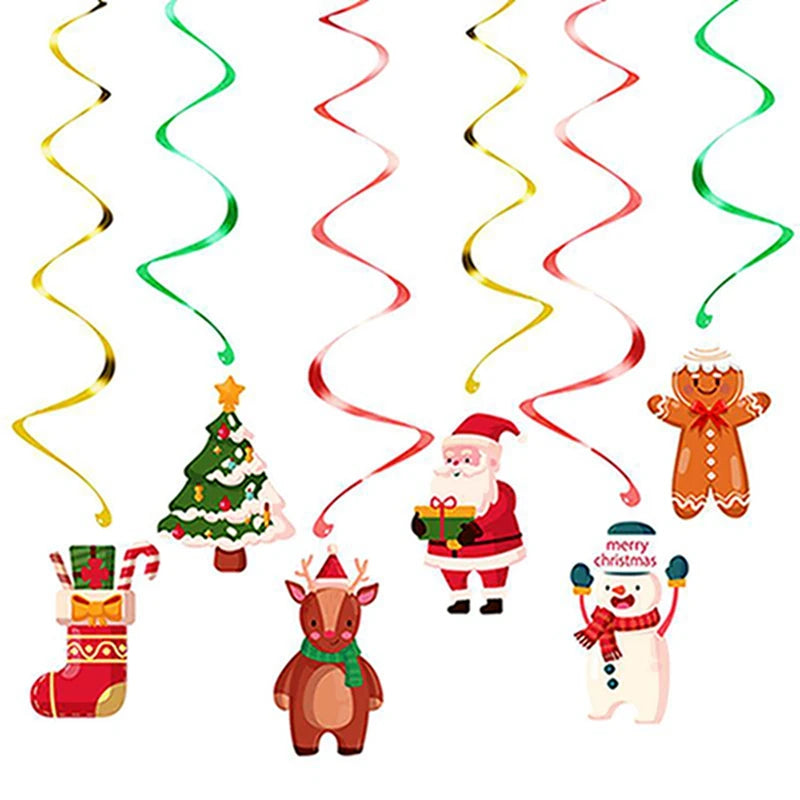 Merry Christmas Balloon Santa Claus Christmas Tree Elk Banner Ornaments Christmas Party Decorations For Home 2024 Xmas Pendants