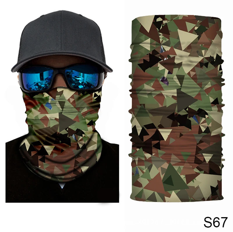 Camouflage Cycling Face Mask Scarf Neck Gaiter Men Seamless Bandana Women Headband Balaclava Tube Face Shield