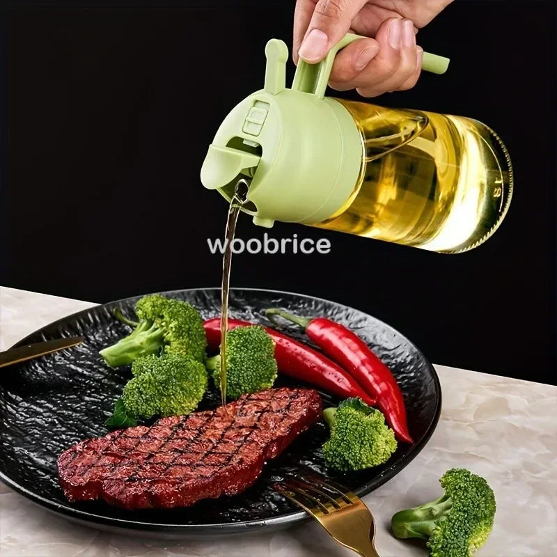 Glass Oil Spray Bottle Kitchen Oil Spray for Cooking Anti-leakage Olive Oil Storage Bottle for BBQ Salad Steak Kitchen Supplies