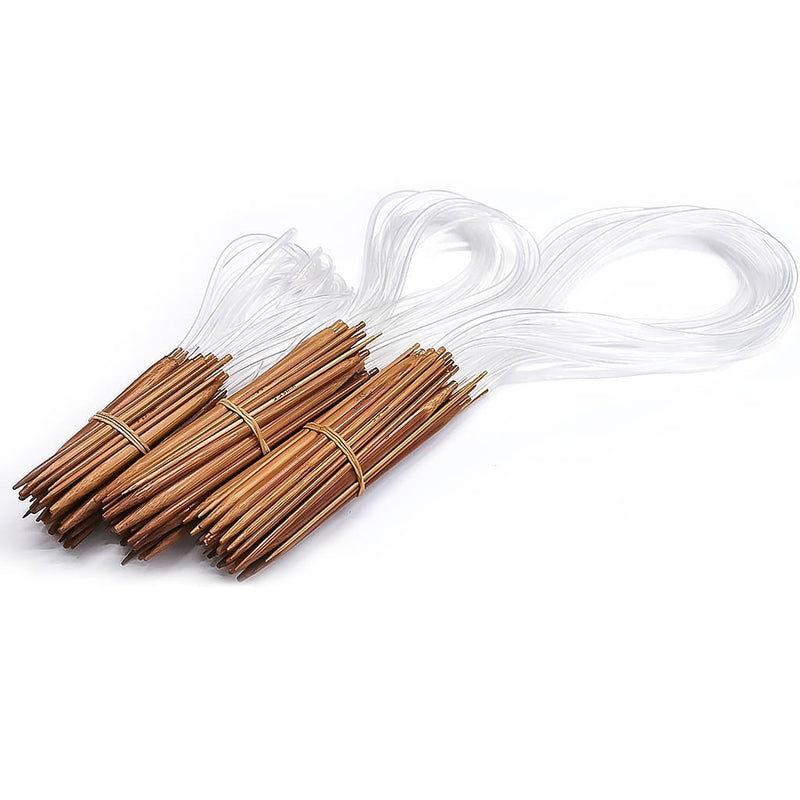 Bamboo circular ring knitting needles 18pcs Sizes 2.0mm-10.0mm 40cm 60cm long smooth finish Bamboo Knitting Needle Crochet Hooks