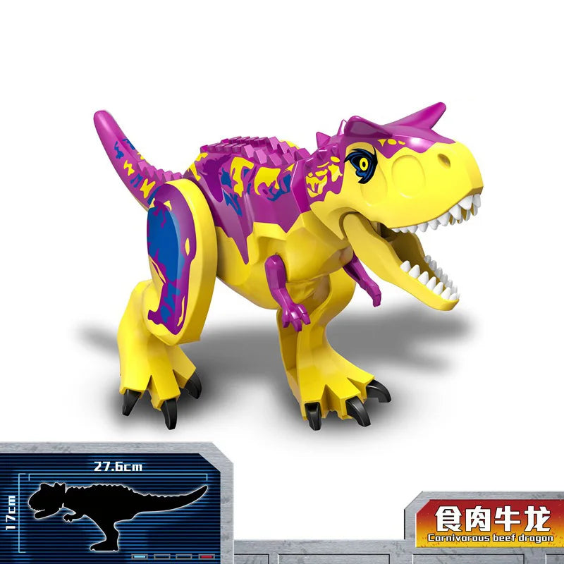 Jurassic Dinosaur Park Dinos World Building Blocks Animals Tyrannosaurus Rex Indominus I-Rex Blue Figures Triceratops Toys