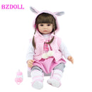 60cm/55cm Soft Silicone Reborn Toddler Baby Doll Toys For Girl Long Hair Princess Like Alive Boneca Dress Up Birthday Gift